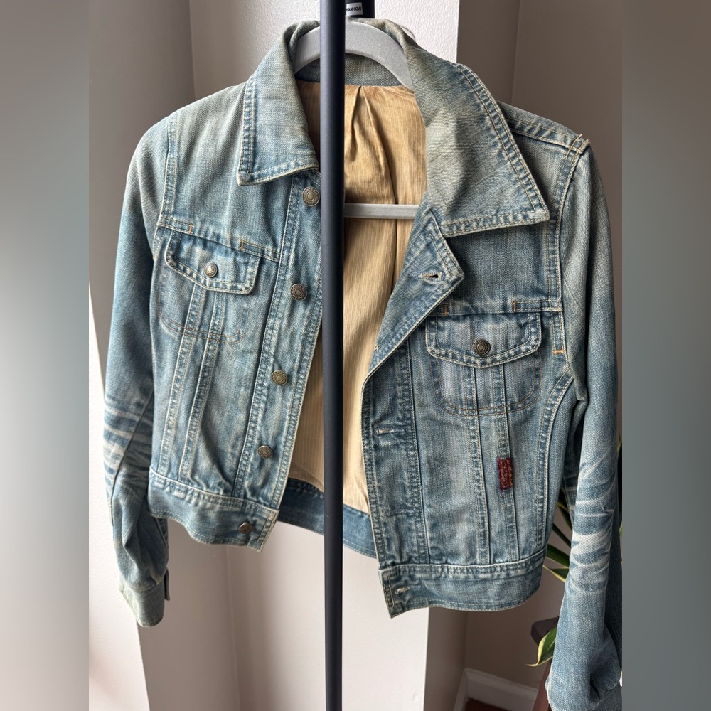 7 for all mankind | Faded Blue Cropped Denim Jacket